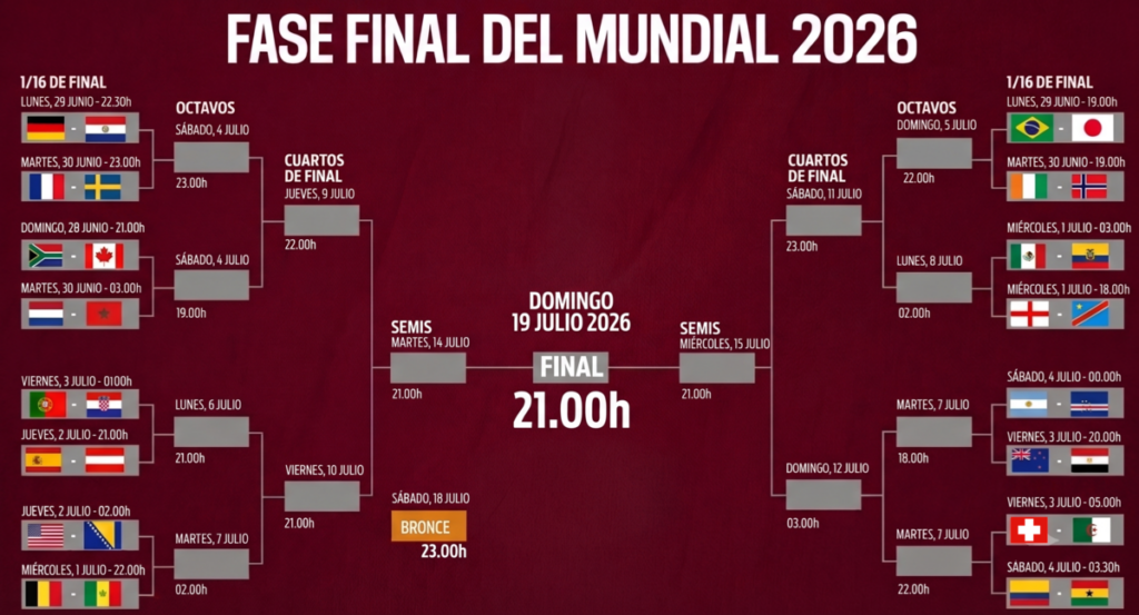 Cuadro de cruces Mundial 2026